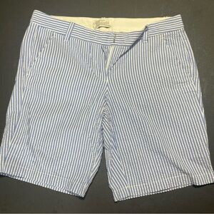 J. Crew Blue and White Bermuda Shorts